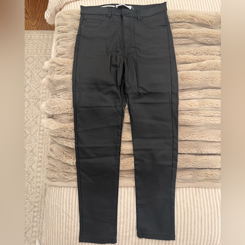 Bershka Black Leather Leggings/Jeggings